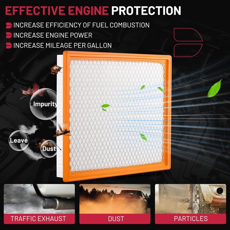 BDFHYK CA7440 Engine Air Filter Compatible with Nissan Frontier, Armada, NV1500, NV2500, NV3500, Pathfinder, Titan, Xterra, Compatible with Jeep Grand Cherokee & Grand Wagoneer - Image 3